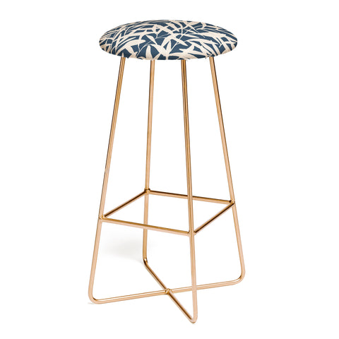 Alisa Galitsyna Organic Pattern Blue and Beige Bar Stool