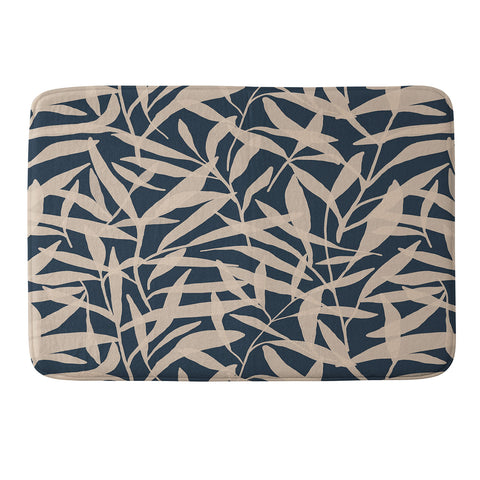 Alisa Galitsyna Organic Pattern Blue and Beige Memory Foam Bath Mat