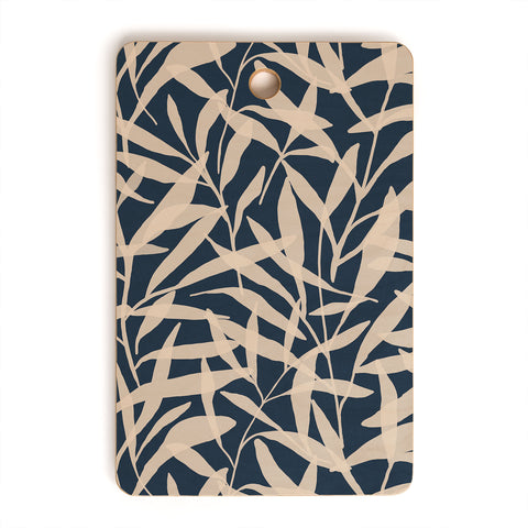 Alisa Galitsyna Organic Pattern Blue and Beige Cutting Board Rectangle