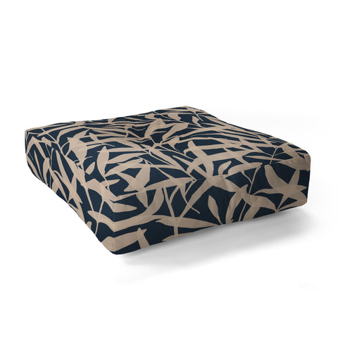 Alisa Galitsyna Organic Pattern Blue and Beige Floor Pillow Square