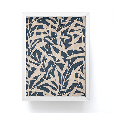 Alisa Galitsyna Organic Pattern Blue and Beige Framed Mini Art Print