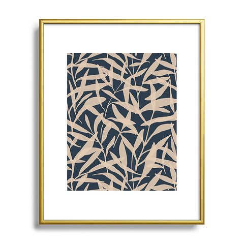 Alisa Galitsyna Organic Pattern Blue and Beige Metal Framed Art Print