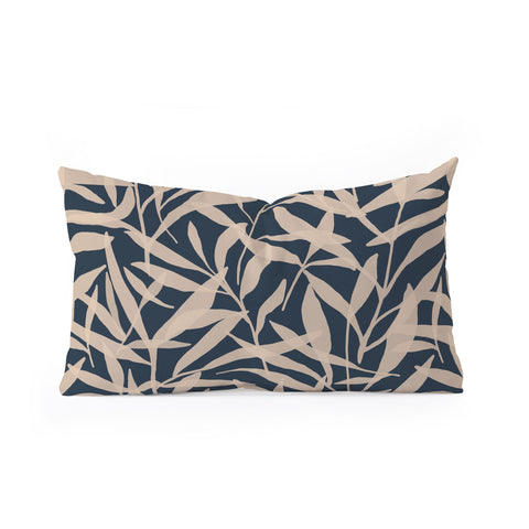 Alisa Galitsyna Organic Pattern Blue and Beige Oblong Throw Pillow