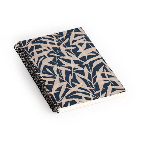 Alisa Galitsyna Organic Pattern Blue and Beige Spiral Notebook