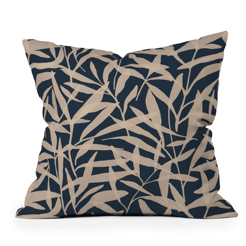 Alisa Galitsyna Organic Pattern Blue and Beige Throw Pillow