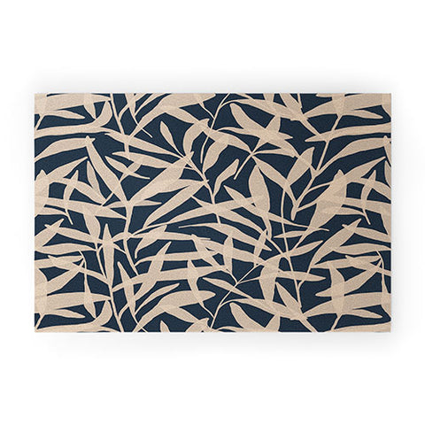 Alisa Galitsyna Organic Pattern Blue and Beige Welcome Mat