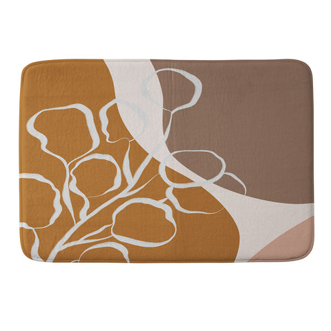 Alisa Galitsyna Organic Shapes And Plants Memory Foam Bath Mat