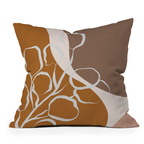 Alisa Galitsyna Organic Shapes And Plants Throw Pillow
