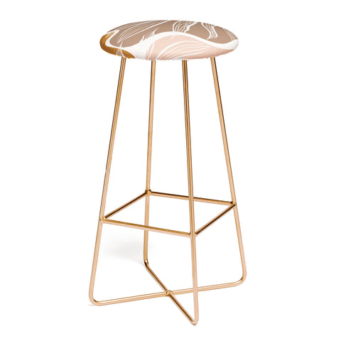 Alisa Galitsyna Organic Shapes Palm Leaves Bar Stool