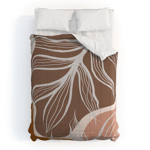 Alisa Galitsyna Organic Shapes Palm Leaves Comforter