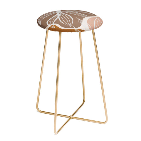 Alisa Galitsyna Organic Shapes Palm Leaves Counter Stool
