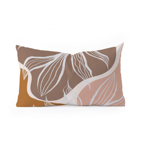 Alisa Galitsyna Organic Shapes Palm Leaves Oblong Throw Pillow