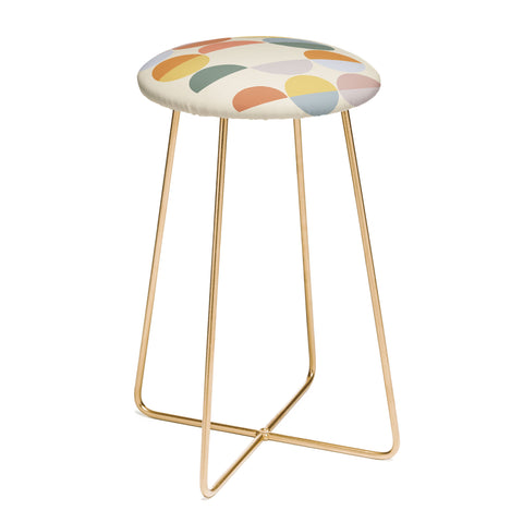 Alisa Galitsyna Pastel Geometric Shapes 2 Counter Stool