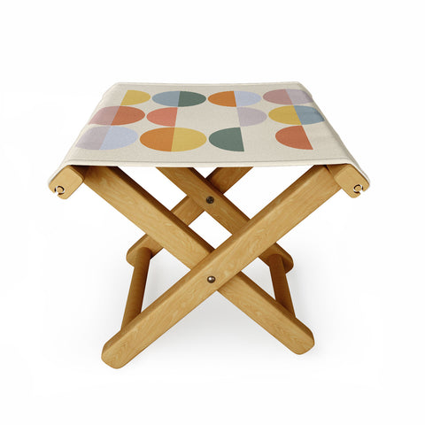 Alisa Galitsyna Pastel Geometric Shapes 2 Folding Stool