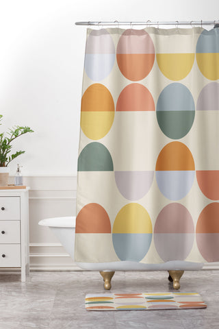 Alisa Galitsyna Pastel Geometric Shapes 2 Shower Curtain And Mat