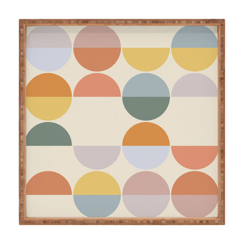 Alisa Galitsyna Pastel Geometric Shapes 2 Square Tray