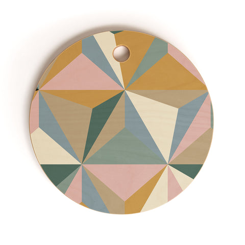 Alisa Galitsyna Pastel Triangles Cutting Board Round