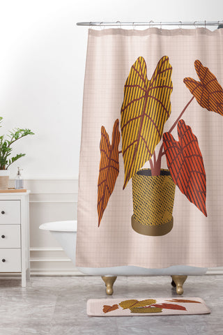 Alisa Galitsyna Patterned Alocasia 2 Shower Curtain And Mat