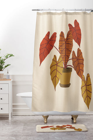 Alisa Galitsyna Patterned Alocasia 3 Shower Curtain And Mat
