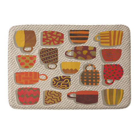 Alisa Galitsyna Patterned Cups and Glasses Memory Foam Bath Mat