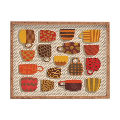 Alisa Galitsyna Patterned Cups and Glasses Rectangular Tray