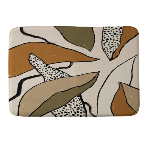 Alisa Galitsyna Patterned Tropical Leaves Memory Foam Bath Mat