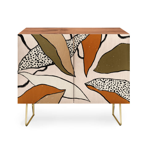 Alisa Galitsyna Patterned Tropical Leaves Credenza