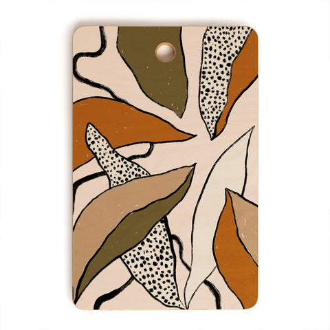 Alisa Galitsyna Patterned Tropical Leaves Cutting Board Rectangle