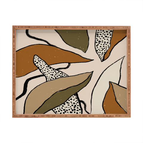 Alisa Galitsyna Patterned Tropical Leaves Rectangular Tray