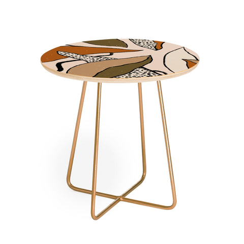 Alisa Galitsyna Patterned Tropical Leaves Round Side Table