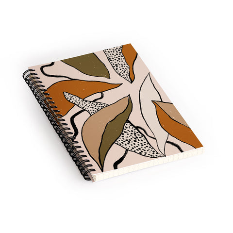 Alisa Galitsyna Patterned Tropical Leaves Spiral Notebook