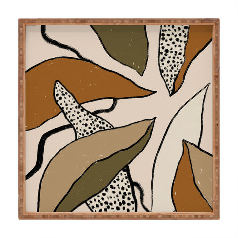 Alisa Galitsyna Patterned Tropical Leaves Square Tray