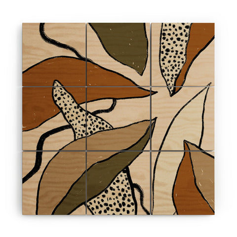 Alisa Galitsyna Patterned Tropical Leaves Wood Wall Mural
