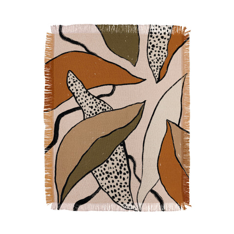 Alisa Galitsyna Patterned Tropical Leaves Throw Blanket