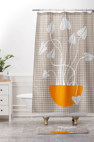 Alisa Galitsyna Potted Plant Shower Curtain And Mat