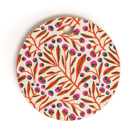 Alisa Galitsyna Red and Pink Berries Cutting Board Round