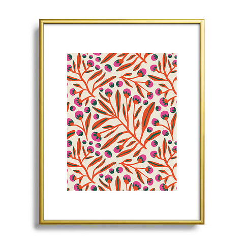 Alisa Galitsyna Red and Pink Berries Metal Framed Art Print