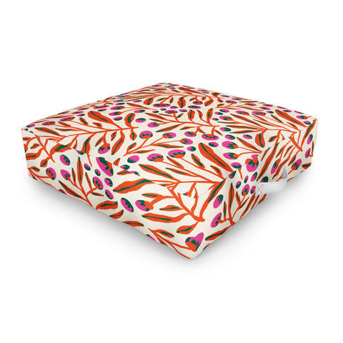 Alisa Galitsyna Red and Pink Berries Outdoor Floor Cushion