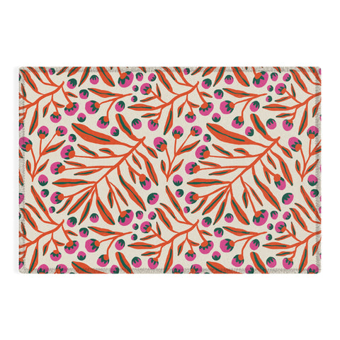 Alisa Galitsyna Red and Pink Berries Outdoor Rug