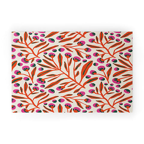 Alisa Galitsyna Red and Pink Berries Welcome Mat