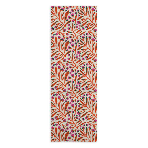 Alisa Galitsyna Red and Pink Berries Yoga Towel