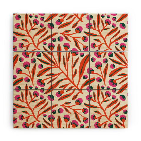 Alisa Galitsyna Red and Pink Berries Wood Wall Mural