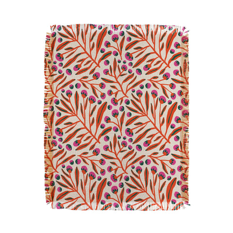 Alisa Galitsyna Red and Pink Berries Throw Blanket