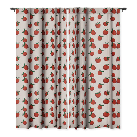 Alisa Galitsyna Red Apples Blackout Window Curtain