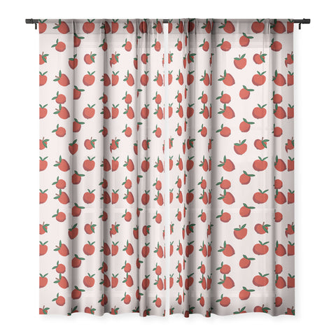 Alisa Galitsyna Red Apples Sheer Window Curtain