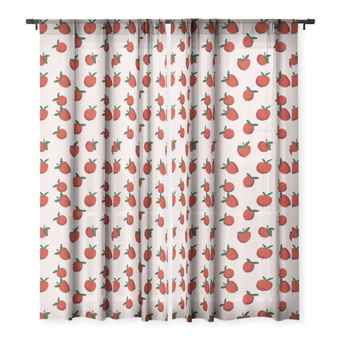Alisa Galitsyna Red Apples Sheer Window Curtain