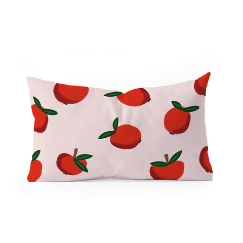 Alisa Galitsyna Red Apples Oblong Throw Pillow