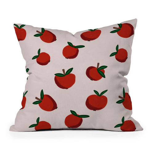 Alisa Galitsyna Red Apples Throw Pillow
