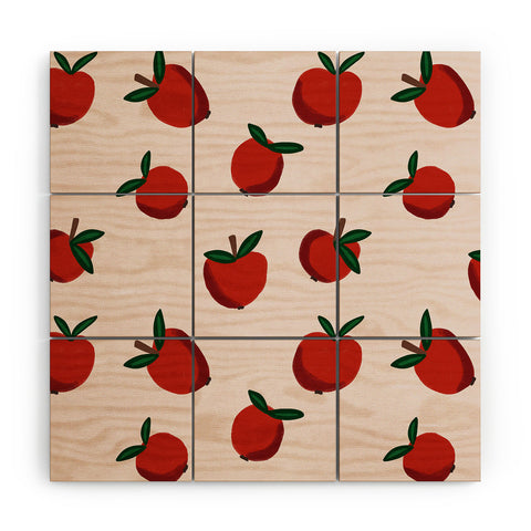 Alisa Galitsyna Red Apples Wood Wall Mural
