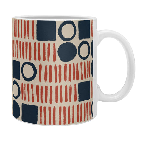 Alisa Galitsyna Red Blue Handdrawn Pattern 1 Coffee Mug